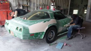 full auto restoration in hendersonville on 79 corvette