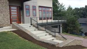 exterior handrails painted on asheville home