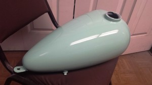 custom motorcycle arden painted mint green