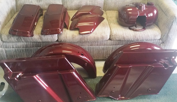 new paint job on motorcycle parts 