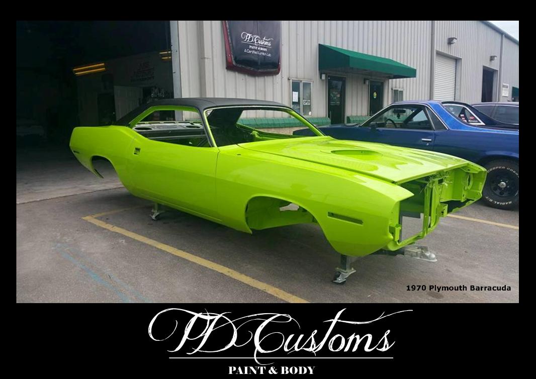 TD Customs paint body shop Mills River NC Plymouth Barracuda