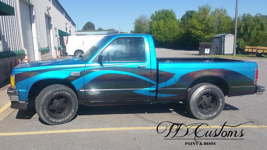 custom paint job TD Customs shop truck