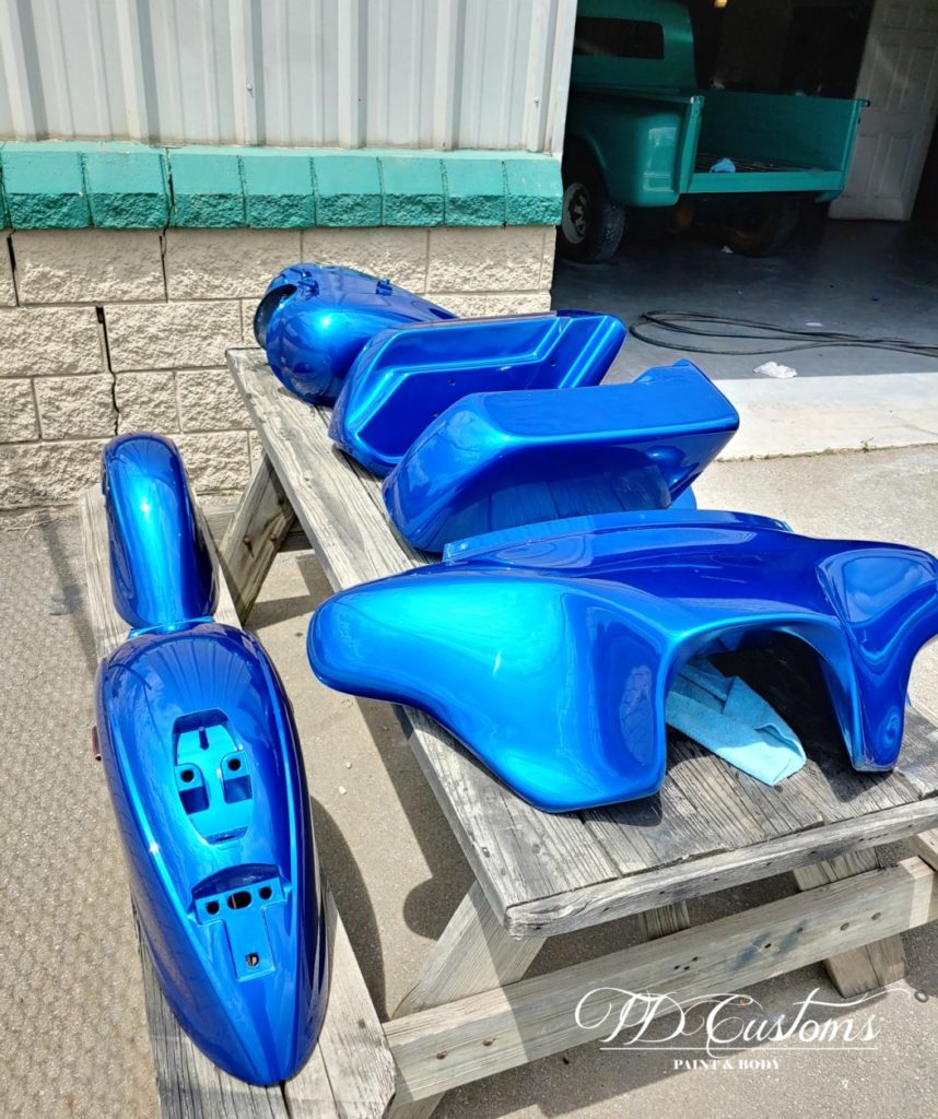 Beautiful Blue Motorcycle Parts ~ Full Paint | TD Customs Paint & Body