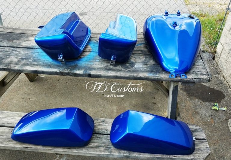Beautiful Blue Motorcycle Parts Full Paint TD Customs Paint & Body
