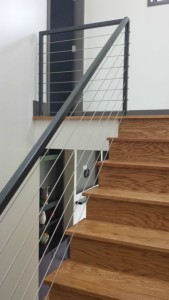 painted steel staircase rails custom paint in asheville