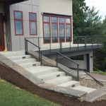 exterior handrails painted on asheville home