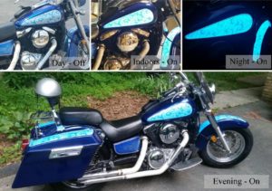 TD Customs' Light up Motorcycle | Lumilor electroluminescent paint