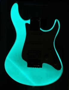 electroluminescent paint on a guitar