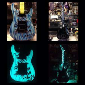 guitar with light up paint Lumilor electroluminescent