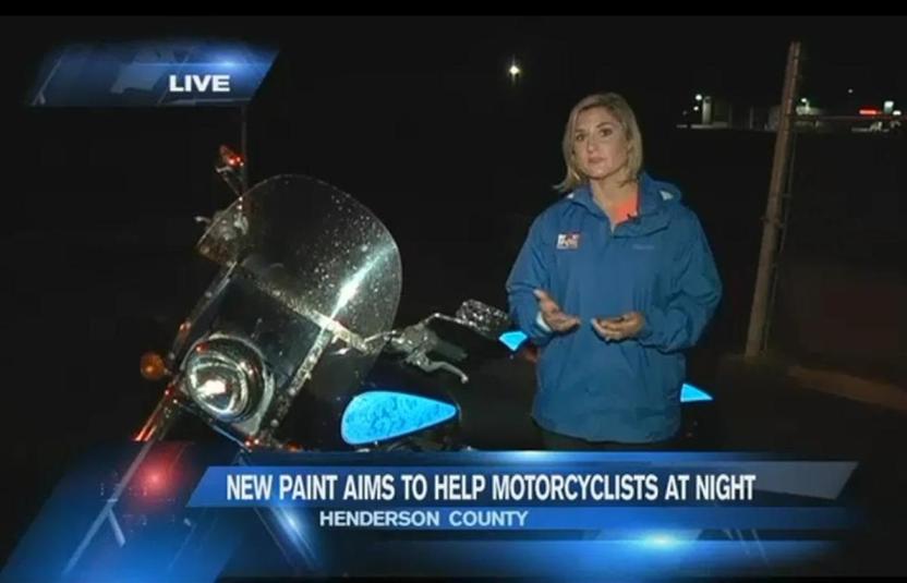 Sarah Danik, FOX Carolina Live from TD Customs light up motorcycle