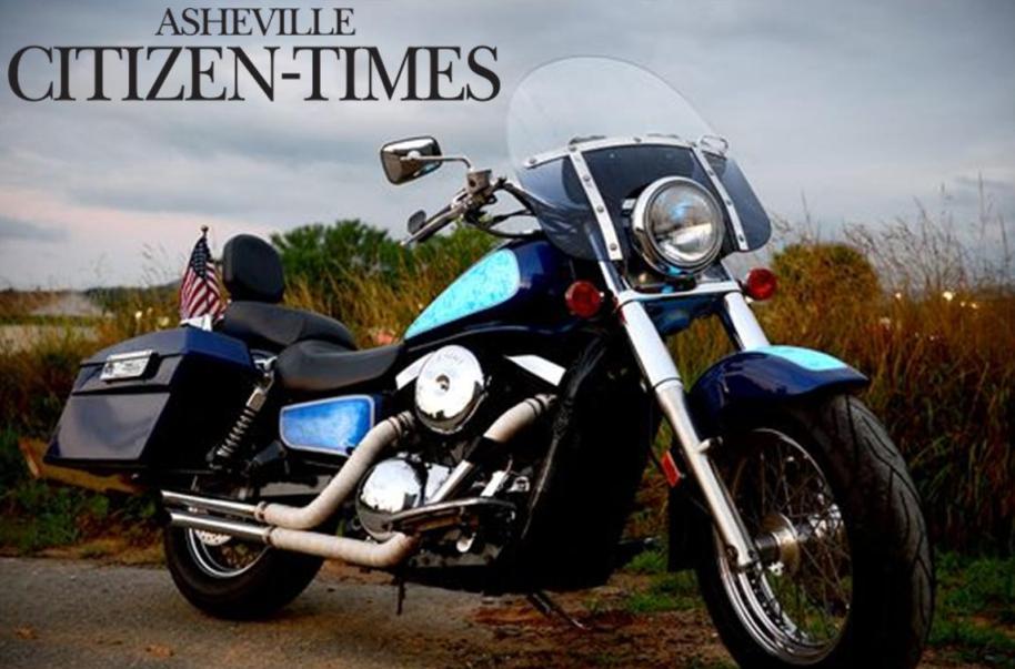 TD Customs Lumilor light up motorcycle featured in Asheville Citizen Times