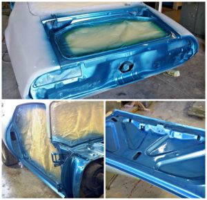 Inners painted Lucerne Blue on the 70 Trans Am
