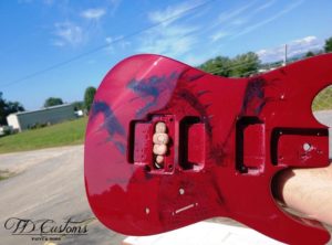 custom painted guitar Mills River TD Customs airbrush